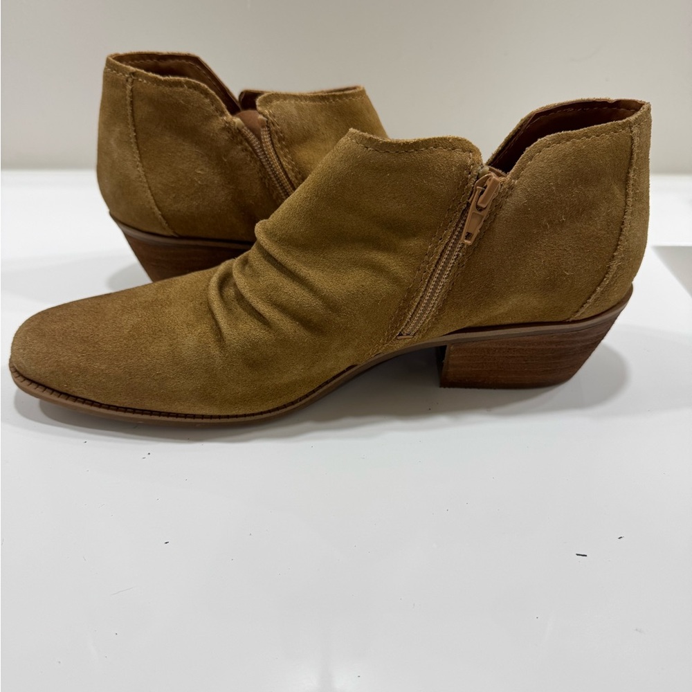 Suede Western Ankle Boots | Boho Cowgirl Festival Booties | Camel Tan size 11